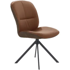 Jockenhöfer Esszimmerstuhl Fiete Leder schwarz/braun 2er Set