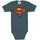LOGOSHIRT Body LOGOSHIRT, Mädchen, Gr. 74/80, EURO-Größen, blau (dunkelblau), 100% Baumwolle, bedruckt, normal, Rundhals, Bodys Body, mit Superman Logo-Frontdruck