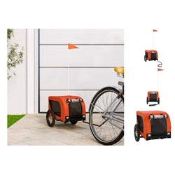 vidaXL Hunde-Transportbox Fahrradanhänger Hunde Orange und Schwarz Oxford-Gewebe Eisen orange