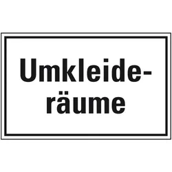 Aufkleber I Hinweisschild Umkleideräume, Folie, selbstklebend, 150x100mm