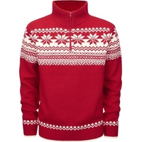 Brandit Textil Brandit Troyer Norweger Pullover - Rot/Weiß - M