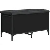 vidaXL Sitzbank mit Stauraum Schwarz 82x42x45 cm Holzwerkstoff