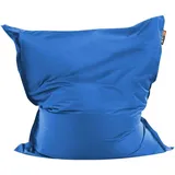 Kissenhülle für großen Sitzsack Blau aus Nylon 140 x 180 cm Liegesessel mit Reißverschluss Klettverschluss Riesensitzsack