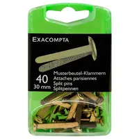 Exacompta 5x Box mit 40 Stück Musterbeutelklammern, 30mm -
