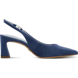TAMARIS Damen Sling Pump mit Blockabsatz Leder, blau, 40 EU