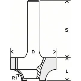 Bosch Profilfräser E 1/4" R1 6,3 mm D 25,4 mm L 14 mm G 46 mm