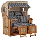 Mr. Deko Strandkorb Düne Bullauge Teak PE Shell Dessin 500)