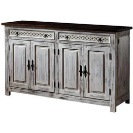 MASSIVMOEBEL24.DE Sideboard 150 x 90 x 45 cm Weiß