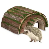 Relaxdays Igelhaus, Holz & Moos, Überwinterung für Igel im Garten, wetterfest, Igelhotel HxBxT: 20 x 40 x 42 cm, Natur