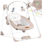 KIDIZ KIDIZ® Babywippe Babyschaukel mit 5 Geschwindigkeitseinstellungen zusammenklappbarer Baby Wippe Schaukel Babyhochstuhl mit Spielbogen Spielzeugen 5 beruhigende Naturgeräusche neugeborene