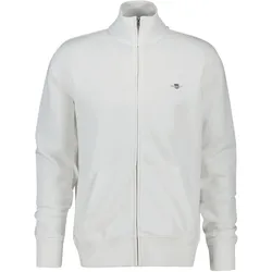 GANT Herren Sweatjacke - REGULAR SHIELD FULL ZIP SWEAT, Reißverschluss, Stehkragen Weiß 3XL