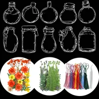 Cayway Getrocknete Blume Lesezeichen Kit, Transparente Lesezeichen and Natürlich Getrocknete Blume, DIY Handgemachte Flaschenförmige Floral Lesezeichen Lustige Flasche Lesezeichen für (60PCS)