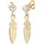 Elli Ohrringe Damen, Ohrhänger Feder-Motiv mit Kristallen von Swarovski", gold, | Gr.: onesize
