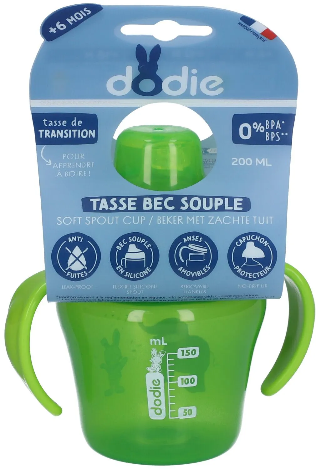 dodie® Trainingsbecher grün, +6 Monate