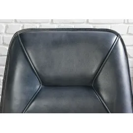 MASSIVMOEBEL24.DE Barstuhl Echtleder 52 x 57 x 108 cm Blau mit Rollen