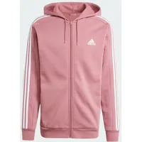 Adidas Herren Kapuzensweat Essentials 3-Streifen, Kapuzenjacke - Preloved Crimson - XL