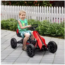 Homcom Gokart Kinderfahrzeug mit verstellbarem Sitz, Handbremse