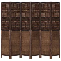 vidaXL 6-tlg. Raumteiler Dunkelbraun Massivholz Paulownia - Vidaxl