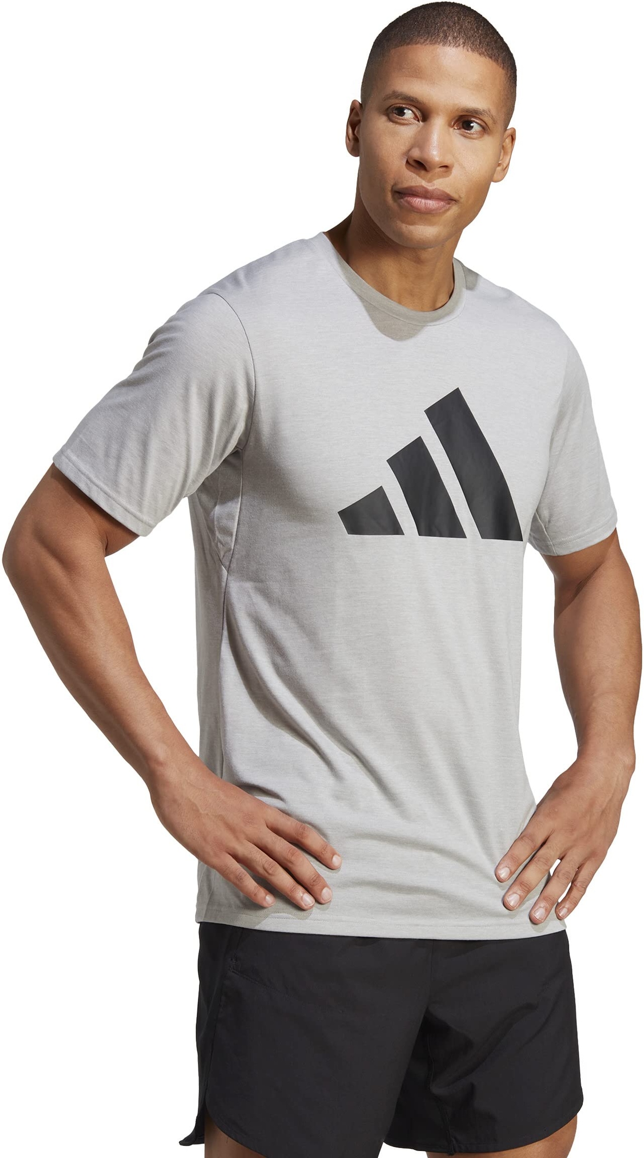 Adidas IB8276 TR-ES FR Logo T T-Shirt Herren medium Grey Heather/Black Größe S