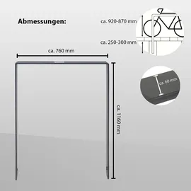 Trutzholm Fahrradständer Typ U 115 x 76 cm Flachstahl 13 mm Anthrazit