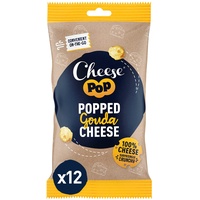 Cheesepop Überraschenderweise Knusprig & Luftig, Köstlich Cremig & Vielseitig Hart | Reich an Eiweiß | 100% Gouda Käse Gepoppter Imbiss, 12x20g