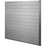 MCW WPC-Sichtschutz Savoie, Windschutz Zaun, Alu Premium Erweiterungselement, 1,85m grau