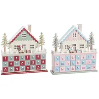 Adventskalender DKD Home Decor Holz Haus [32 x 8 x 33 cm] [2 Stück]