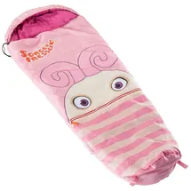 Skandika Kinderschlafsack Sorgenfresser Polli | Schlafsäcke für Kinder bis 140 cm, mit Mikrofaserfüllung, Mumienschlafsack mit Kapuze und Tasche | Camping, - Outdoor - Mumie - Packtasche rosa No Size