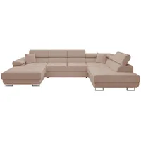 Mirjan24 Wohnlandschaft Torezio Bis Cord, Stilvoll Eckcouch mit Bettkasten und Schlaffunktion, Einstellbare Kopfstützen, 346x203x70-90 cm, Wohnzimmer, Sofas ... Couches, Wohnlandschaften, Wohnlandschaften in U-Form