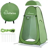 WolfWise Pop-Up Duschzelt UV-Schutz, Toilettenzelt, Umkleidezelt, Tragbar Camping Duschkabine WC Zelt Mobile Umkleidekabine Outdoor Klozelt, Geräumiges Privatzelt Lagerzelt für Wandern Strand Grün