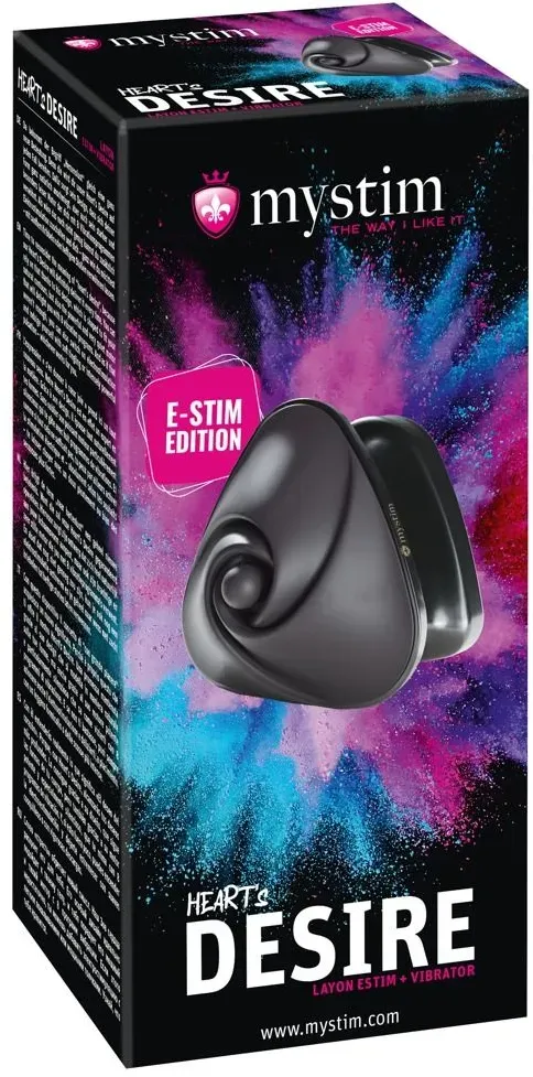 Mystim Heart's Desire eStim layon vibrator black 1 St