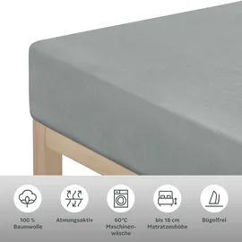 OTTO home Spannbettlaken Jersey 200 x 200 cm grau