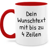 Tasse Tassen 325ml - Aufdruck selbst gestalten - Wunschdruck Text Namen - 325 ml - Rot - mug with name bedrucken selber schriftieren kaffeebecher personalisierte geschenke beschriften wunschtext