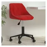 vidaXL Bürostuhl Drehbar Weinrot Samt