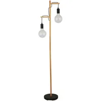 Searchlight Stehlampe Stehlampe Woody, 2-flammig, ohne Leuchtmittel, Echtholz beige|schwarz