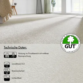 Andiamo Teppichboden ANDIAMO "Ines, Kräuselvelours, Gesamthöhe 8,5 mm, Luxusklasse LC2", beige, B:400cm L:600cm, Kunstfaser, Teppiche, Uni Farben, Breite 400 cm, strapazierfähig & pflegeleicht