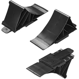 PRO PLUS 4x Unterlegkeil Auto Schwarz Set zum Ausgleichen – max. Achslast 1600 kg Auffahrkeile mit Halterung für sicheren Stand