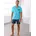 Shorty Pyjama-Shorts Blau/Türkis 48/50