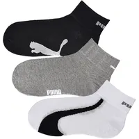 Puma UNISEX Kurzsocken Lifestyle QUARTER Socks Weiß/Schwarz Gr. 43/46