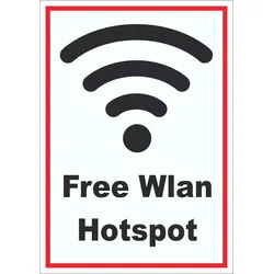 Free Wlan Hotspot Aufkleber A8 (52x74mm)