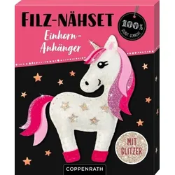 COPPENRATH 95296 Filz-Nähset Einhorn-Anhänger, Sterne - 100% selbstgemacht