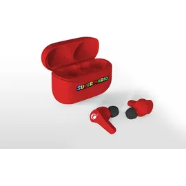 OTL Technologies Super Mario Kopfhörer, kabellos, Bluetooth V5.3, mit Ladebox, Rot