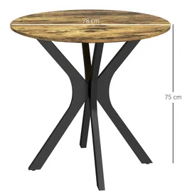 Homcom Esstisch Ø 78 cm rustikal-braun