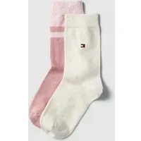 Socken mit Label-Stitching im 2er-Pack, Rose, 39-42