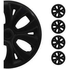 Omac 4X Radkappen Radzierblenden Radblenden 14" Zoll Stahlfelgen Glänzend Schwarz-Schwarz