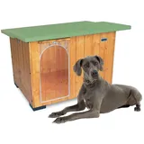 Hundehütten Hundehaus Hundehöhle Aus Massiv Holz Echtholz Geshenk THERMOVORHANG Made in Italy Mod. Italy E - Deutsche Dogge 122x98xH86