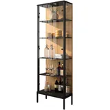 fif möbel Vitrine STEP (1-St) Standvitrine, Vitrinenschrank, Glasvitrine, Sammlervitrine schwarz
