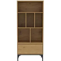 [en.casa] Bücherregal Kistiandi 137 x 60 x 35 cm Eicheoptik, Braun