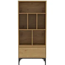 [en.casa] Bücherregal Kistiandi 137 x 60 x 35 cm Eicheoptik, Braun