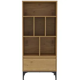[en.casa] Bücherregal Kistiandi 137 x 60 x 35 cm Eicheoptik, Braun
